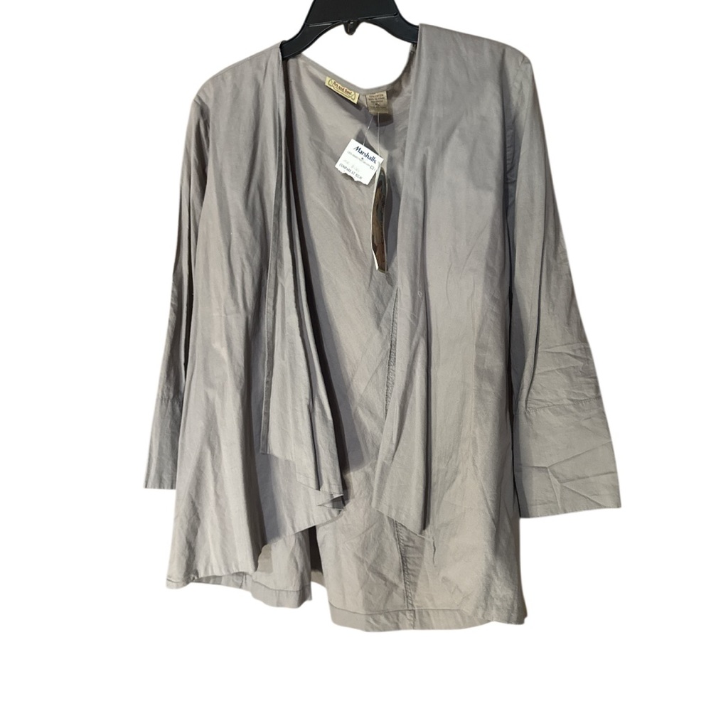 Art & Soul Boho Gray Open Front Cardigan Shacket Lightweight Waterfall - Size XL